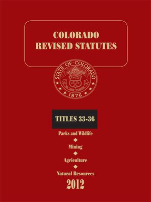 cover image of Colorado Revised Statutes